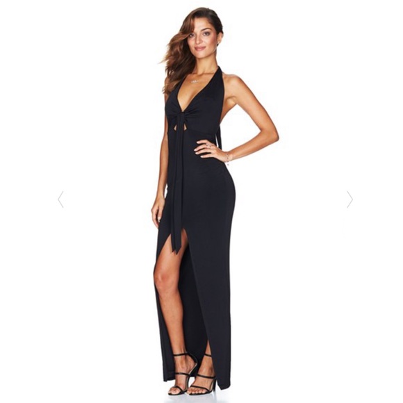 Nookie Selene Halter Maxi Dress Gown Black - Picture 3 of 10